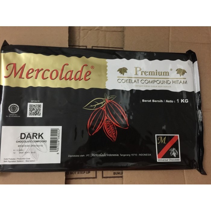 

Ready Mercolade Dark Chocolate Compound Premium 1 kg Coklat Batang Cokelat