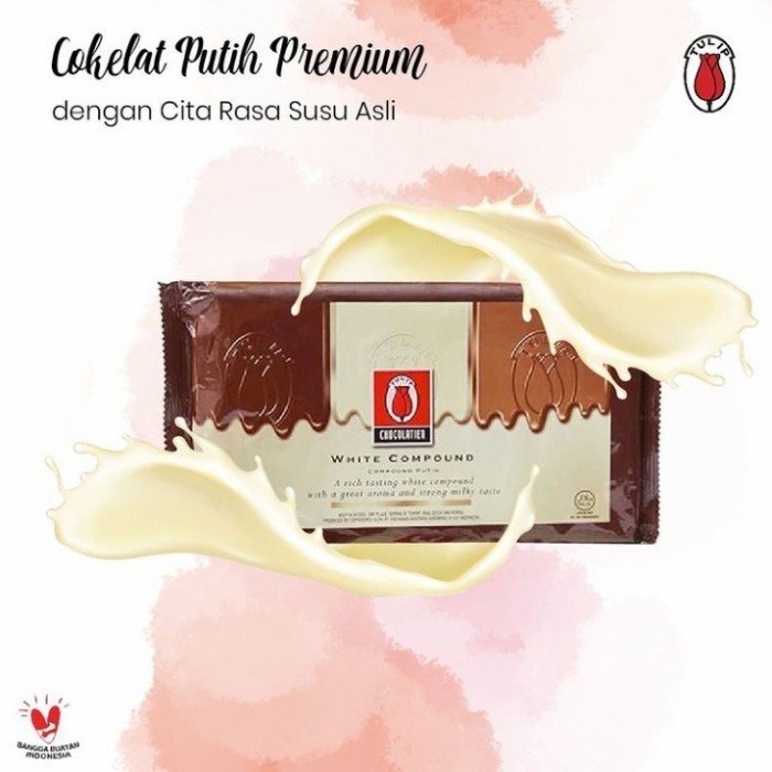 

Ready Tulip White Chocolate Compound 1 Kg Cokelat Batang Coklat Susu