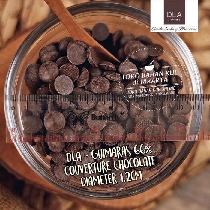 

Ready DLA Naturals - Chocolate GUIMARAS 66% 250gr Cokelat Couverture Coin