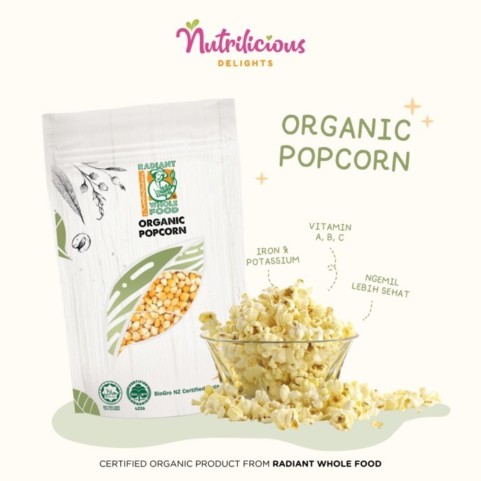 

Organic Popcorn Kernels Radiant 500 Gram Berondong Biji Jagung Organik