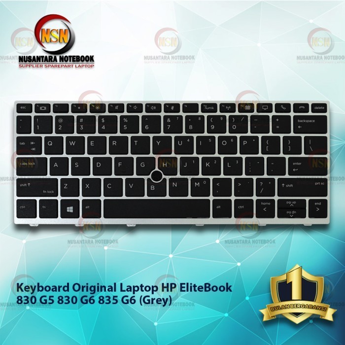 KEYBOARD ORIGINAL LAPTOP HP ELITEBOOK 830 G5 830 G6 835 G6 (GREY)