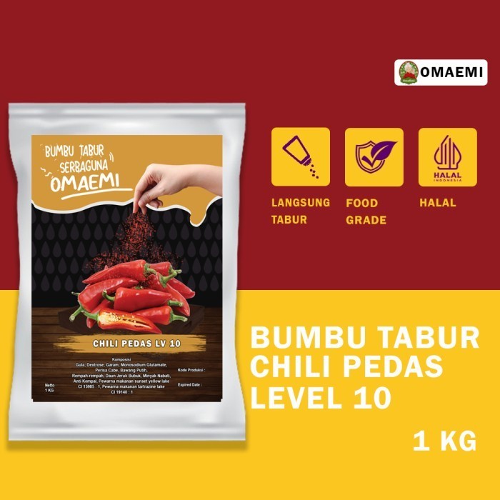 

Ready BUMBU TABUR CABE SUPER LEVEL 10 HALAL KUALITAS TERJAMIN 1 KG