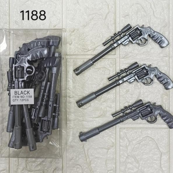 

pen bentuk pistol hitam isi 12 pc