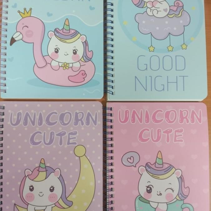 

buku notebook ring spiral a5 motif unicorn cute satuan