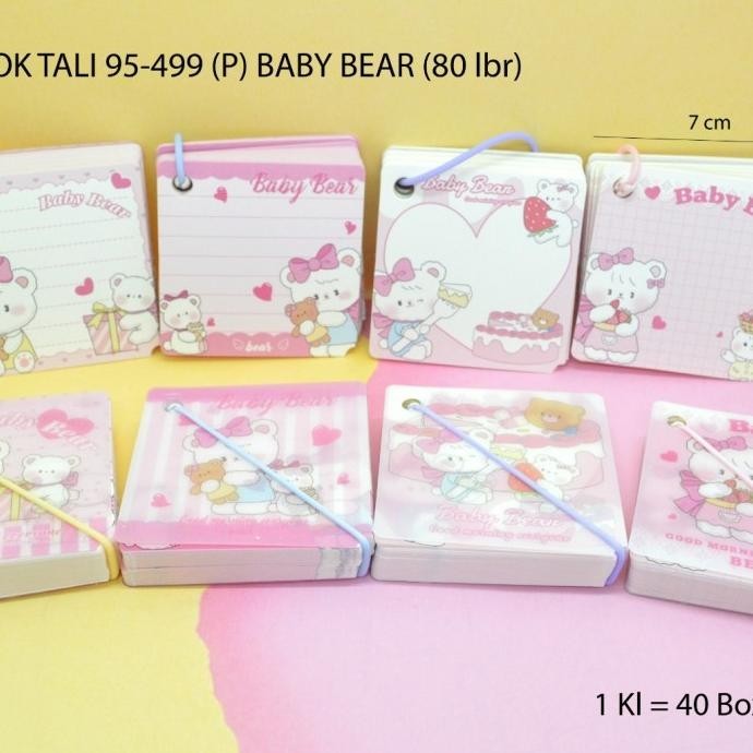 

memo book tali motif baby bear satuan