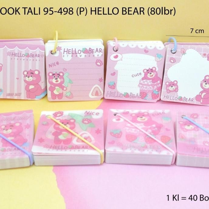 

memo book tali motif hello bear satuan