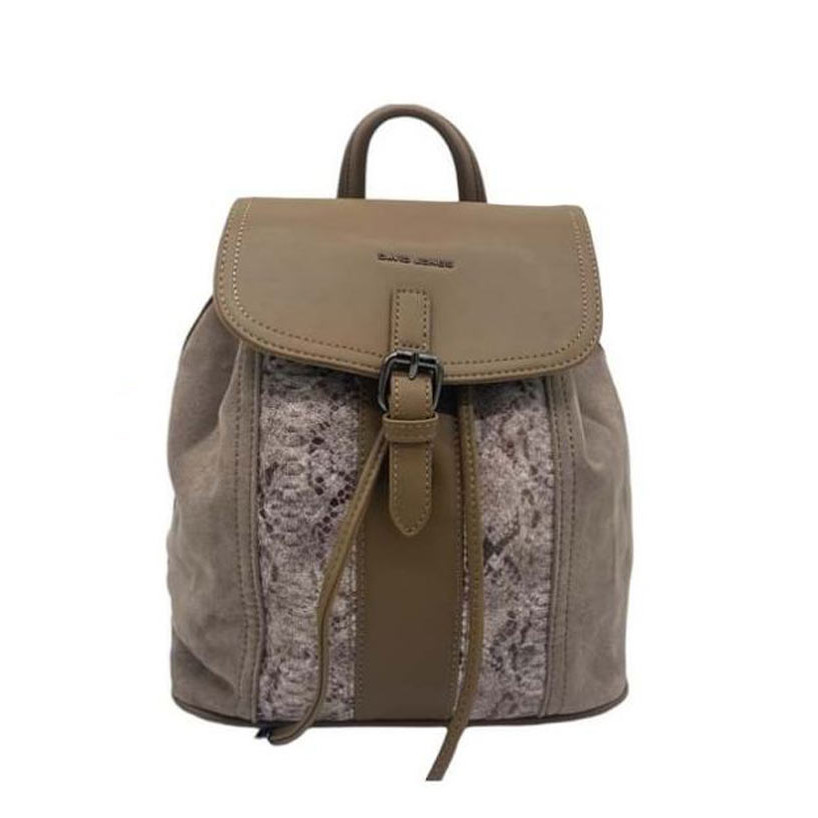 Tas Backpack Wanita David Jones Golic Ransel Vintage Suede & PU Leather Muat Laptop 10 Inch Stylish 