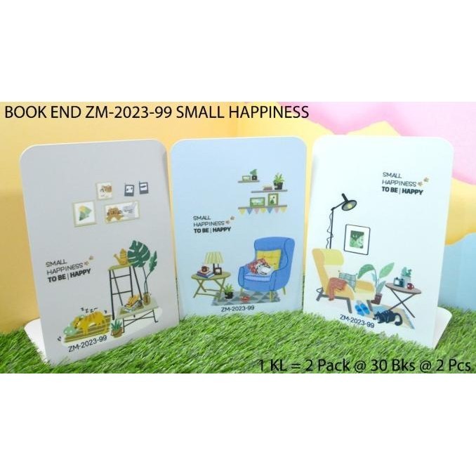 

penahan buku atau stand book motif small happiness isi 2 pc