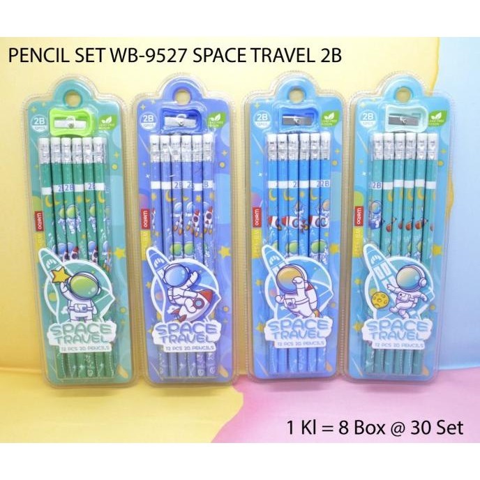 

pensil raut set 2b motif space travel isi 12