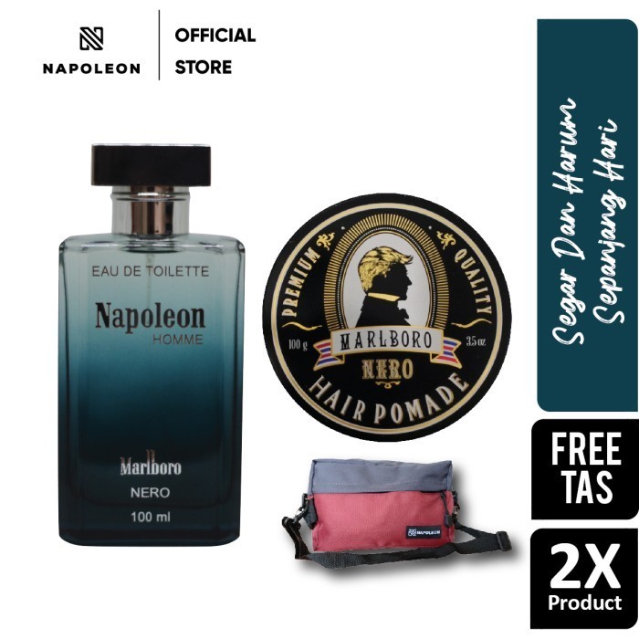 Ready Parfum Eau De Toilette Napoleon Nero & Pomade Marlboro Nero - FREE TAS