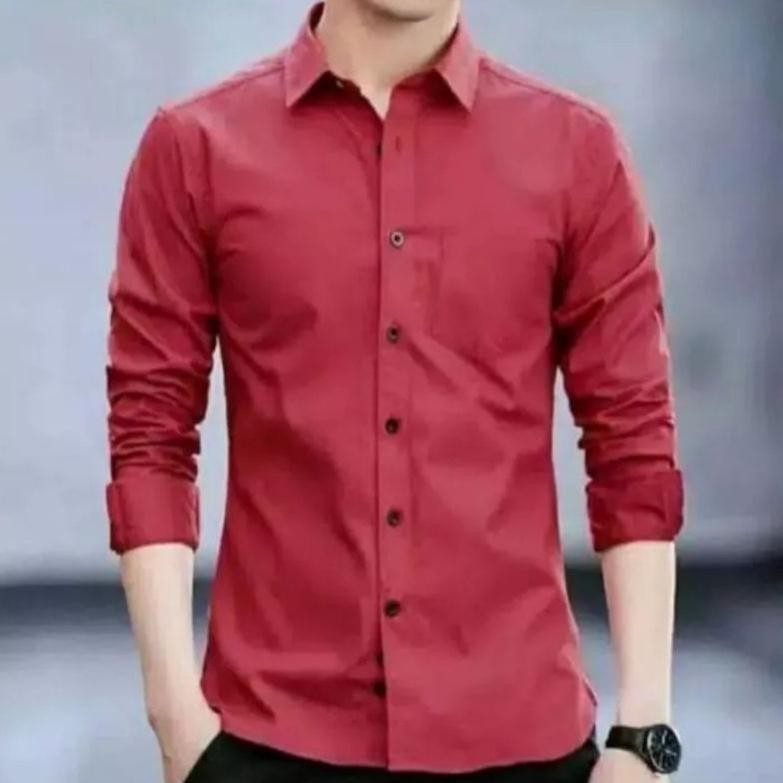 Promo (Cod)Kemeja Pria Lengan Panjang Kemeja Polos Pria Oxford Oxport Kemeja Hitam Baju Laki Laki He