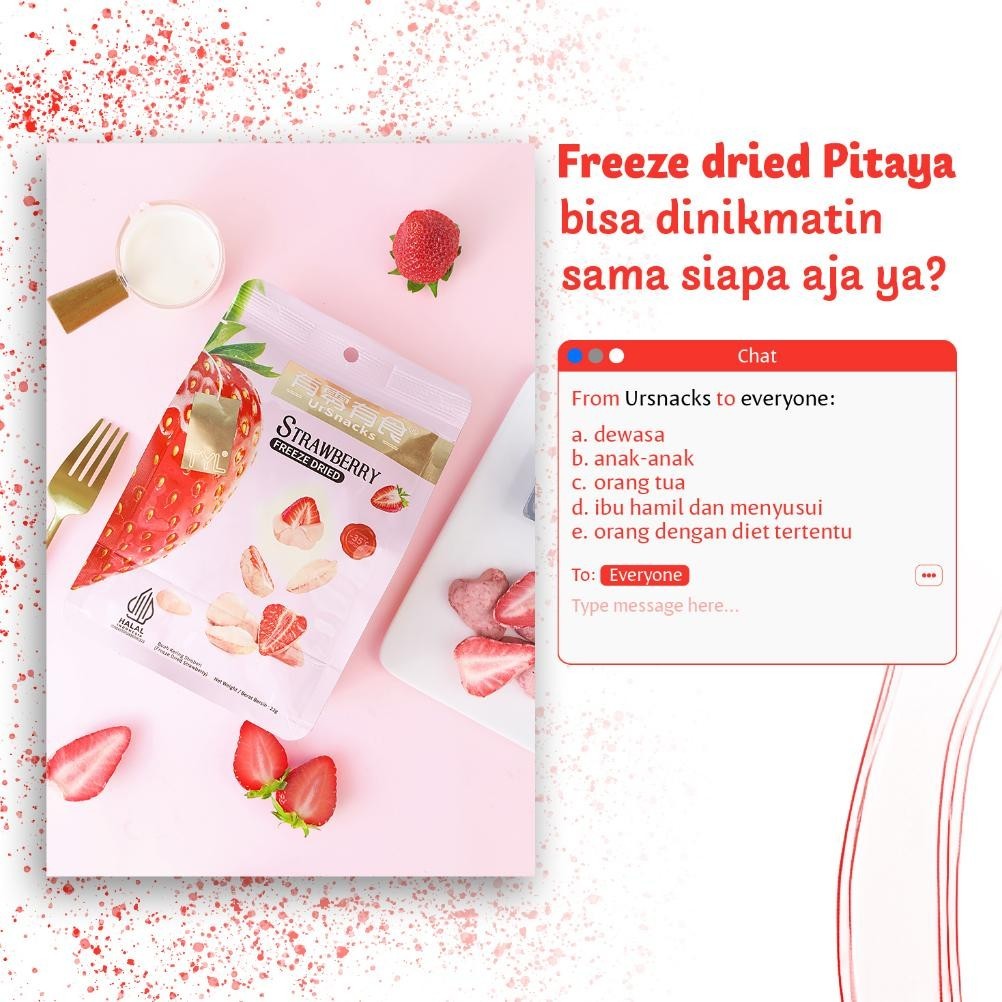 

Ursnacks Freeze Dried Strawberry - Snack Keripik Buah Stroberi