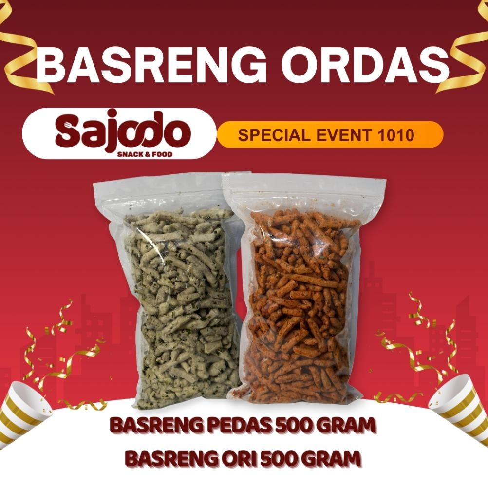 

Basreng Ordas ( Ori 500Gram, Pedas 500Gram) Sajodo