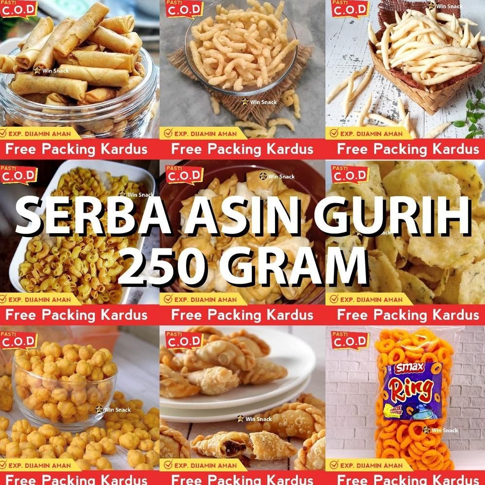 

Termurah Snack Kiloan Makanan Ringan Serba Asin Dan Gurih 250 Gram Jajanan Jadul Zaman Now