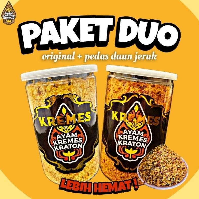 

Ayam Kremes Kraton -Paket DuoKremes Pedas Daun Jeruk + Kremes Original