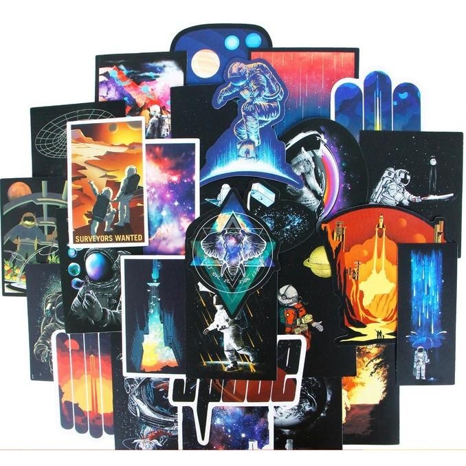 

Sticker Stiker Koper Desain Astronot UFO Space Type C