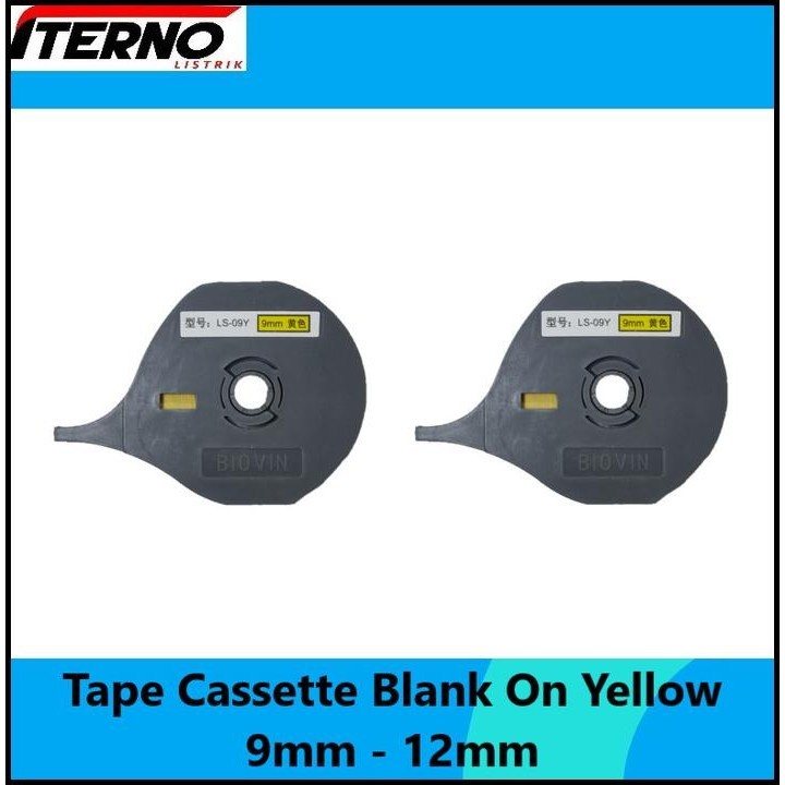 

BEST DEAL BIOVIN LABEL TAPE CASSETTE LS-09Y 9MM BLACK ON YELLOW !!