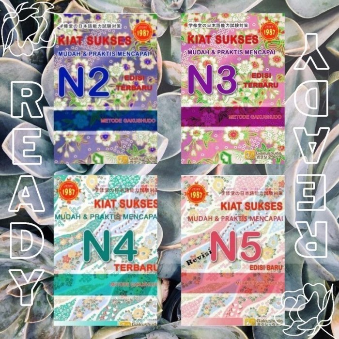 

R5G BUKU BAHASA JEPANG KIAT SUKSES MUDAH N5 N4 N3 N2 - PAKET 4 BUKU