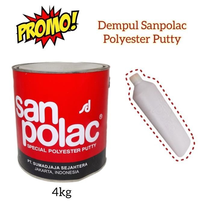 Dempul Cat Sanpolac Motor Mobil Fiber Kaleng 4Kg Harga Perkaleng  Kualitas Premium