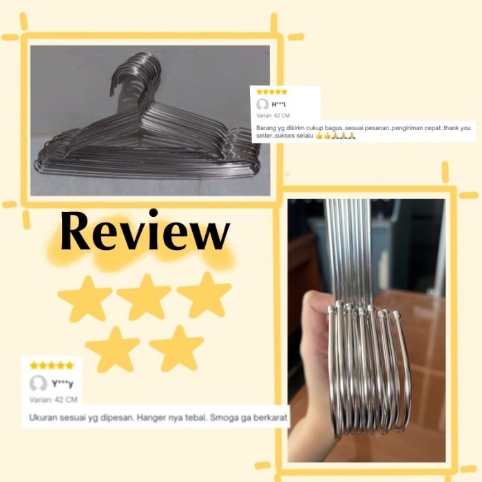 JEMURAN STAINLESS HANGER JEMURAN BAJU GANTUNGAN BESI DEWASA TEBAL TAHAN KARAT - NANJIREN