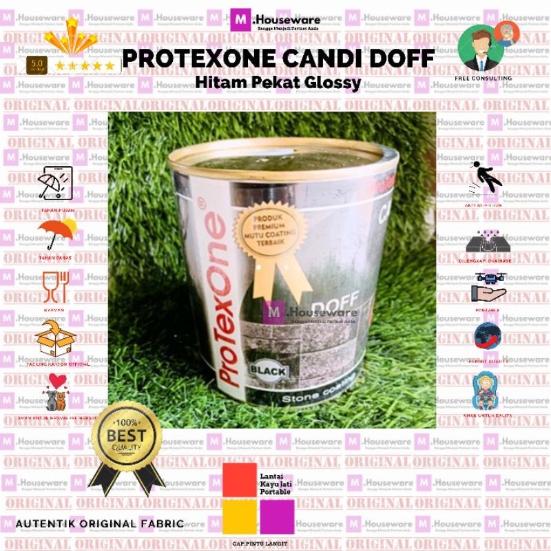 Protexone Cat Batu Alam Candi / COATING Stone pelindung Batu Warna Hitam