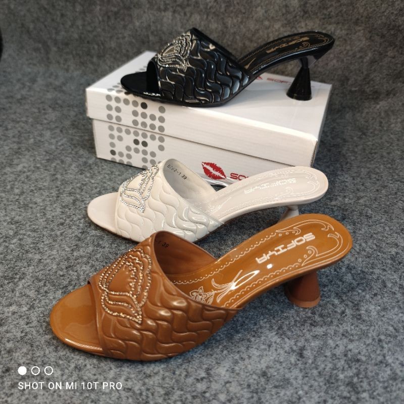 [BISA COD] SOFIYA ORI 8062 1 SANDAL SLOP  HEELS WANITA  IMPORT  HAK  7 CM/ SENDAL HILS / HEELS 7CM