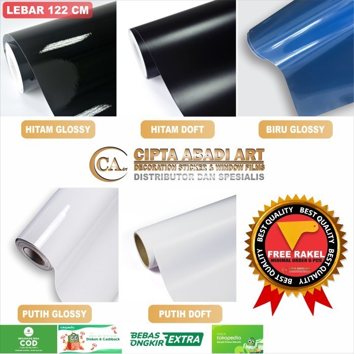 Stiker Warna /Skotlet Putih/Hitam/Merah/Biru untuk Kaca/Motor/Aquarium