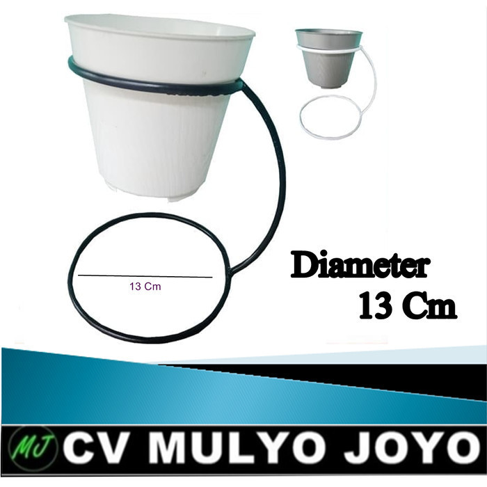 Pot Bunga Unik Plus Penyangga Besi Diameter 13 Cm