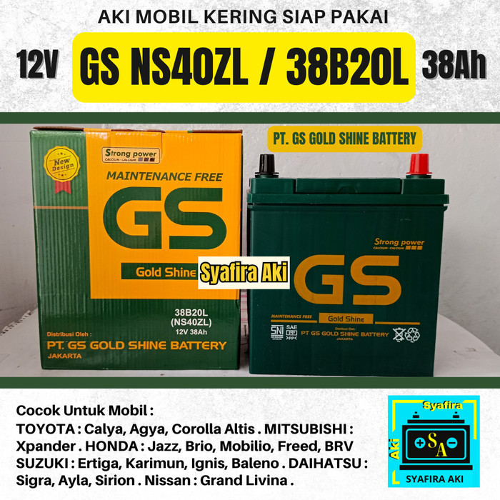 Aki mobil Agya, Ayla, Calya, Sigra, Sirion GS MF NS40ZL Accu kering