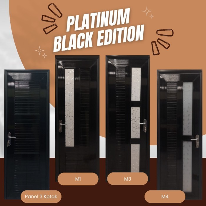 PINTU PVC PLATINUM KAMAR / KAMAR MANDI / 70 X 200 HITAM / 70X200 BLACK