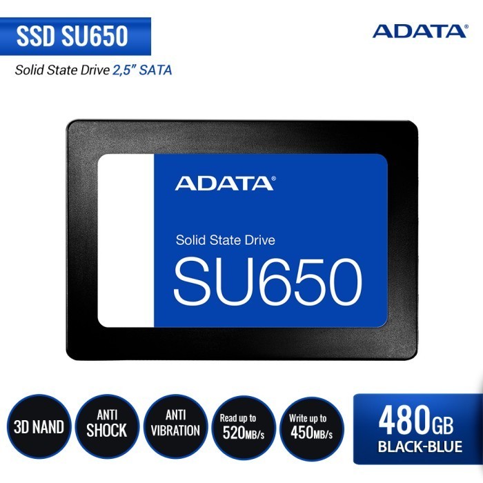 ADATA SU650 SSD INTERNAL 3D NAND 2.5 SATA III 480GB ORIGINAL BEST QUALITY