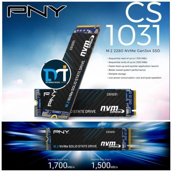 PNY SSD CS1031 256GB I 512GB I 1TB I 2TB - NVME PCIE GEN3 X4 M.2 2280 ORIGINAL BEST QUALITY