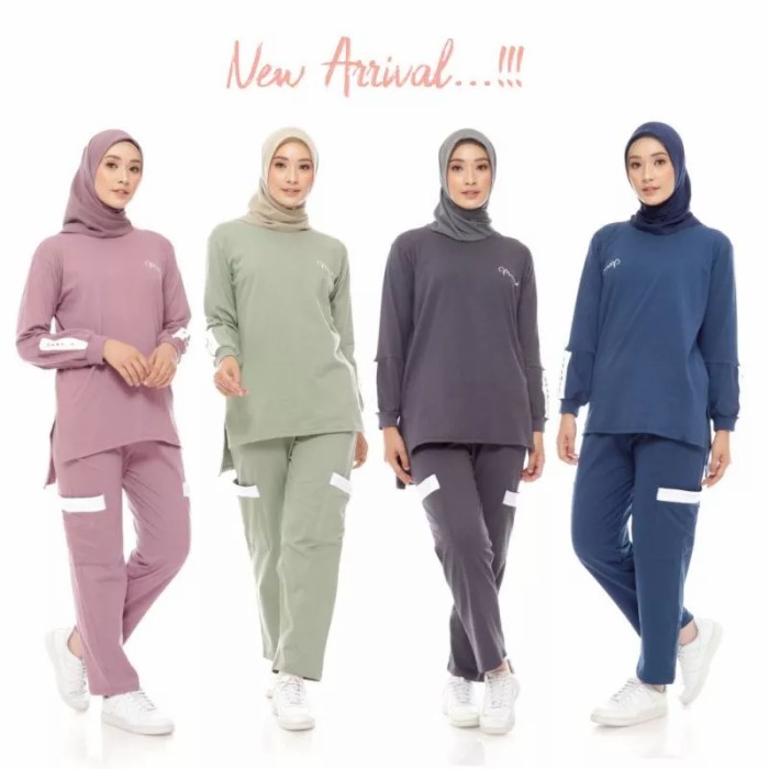 Setelan Baju Olahraga Wanita Jumbo - Kaos Muslimah -