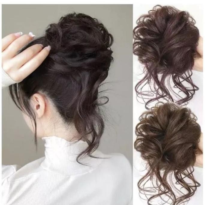 

WIG HAIR BUN IKAT RAMBUT PALSU CEPOL MESSY CURLY HAIR SANGGUL PESTA SS99
