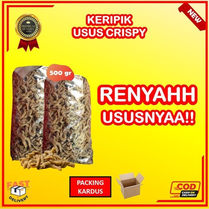

Kripik Usus Ayam 500gr Keripik Usus Ayam Goreng Crispy Pedas Renyah