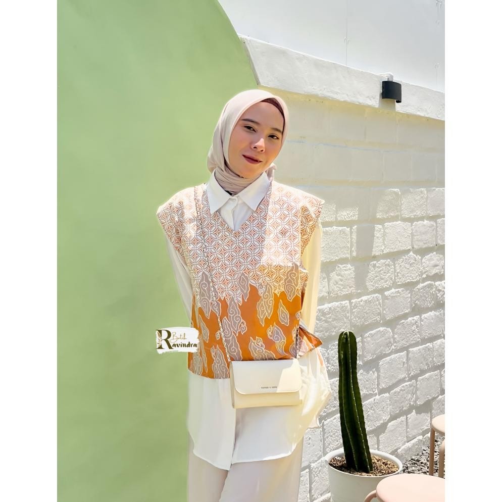 Promo Outer Batik Vest Rompi Batik Kawung Wg534