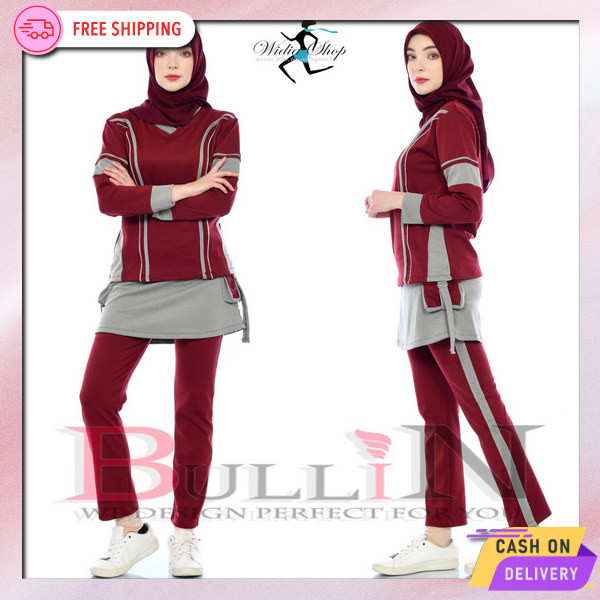 Wanset Wsnita Aerobic Time Stelan Olahraga Trendy Pakaian Olah Raga Terlaris Set Senam Ibu2 Seragam 