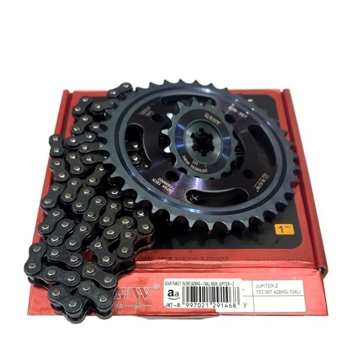 GEAR GIR SET GEAR GIR PAKET BAJA 15/36T(428HG-104L) KGW JUPITER-Z OLD