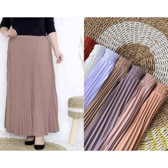 XXXL Rok Plisket Premium Jumbo Panjang / Rok Plisket Payung Jumbo