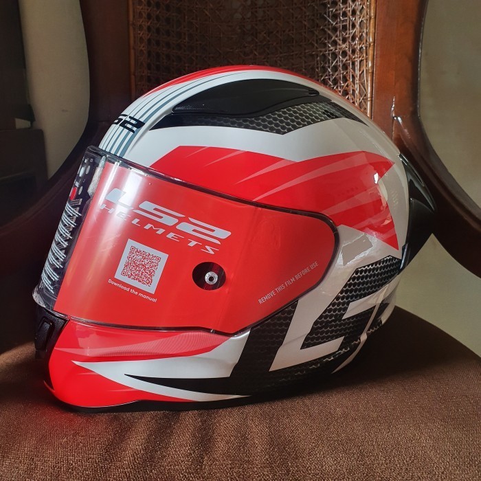LS2 FF353 RAPID GRID RED WHITE HELM FULL FACE LS2 ORIGINAL
