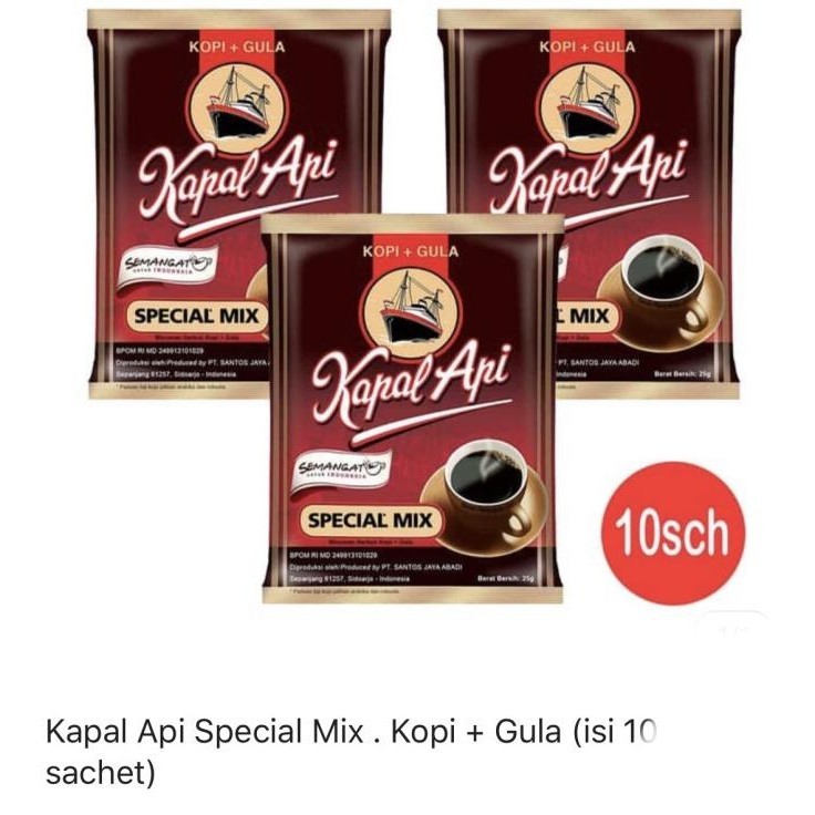 

Kopi Kapal Api Spesial Mix 25 gram (1 renceng isi 10 sachet)