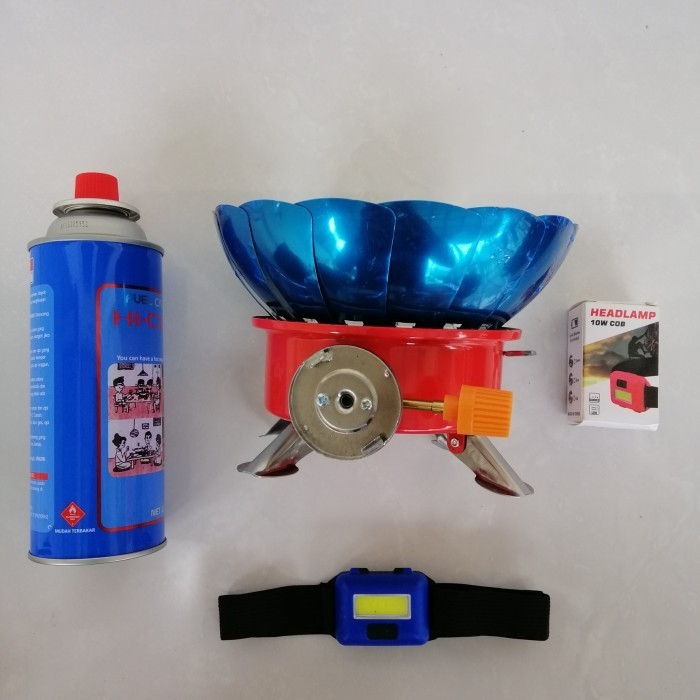Ready Paket kompor gunung windproof bunga dan gas hicook portable gas kaleng