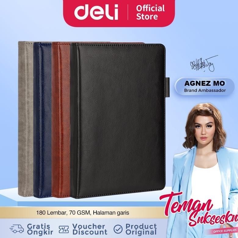 

Oh34 Deli Leather Cover Notebook / Buku Catatan Sampul Kulit A5 180 Lembar Desain Elegan 22298 Hemat