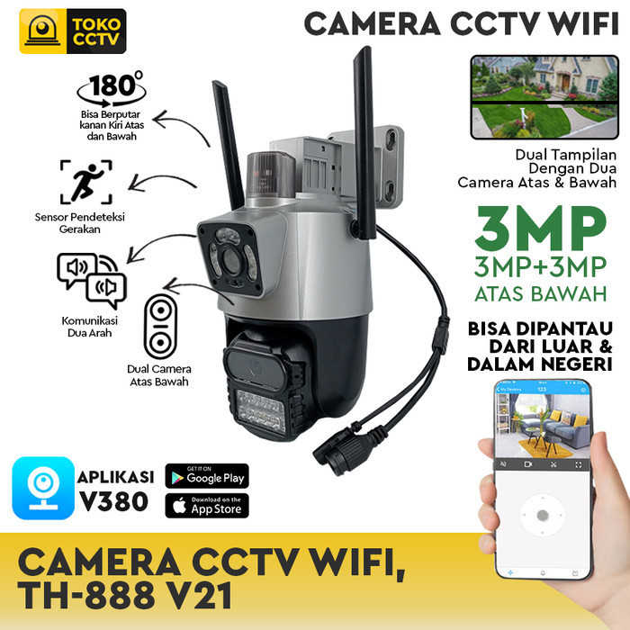 CCTV WIFI CAMERA PTZ Outdoor Dual Camera 3MP+3MP