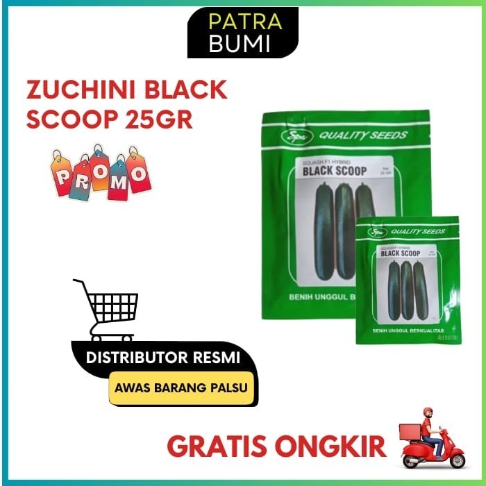 Zuchini Black Scoop 25Gr Benih Zuchini Hijau Timun Jepang - Black Scoop