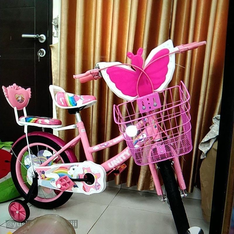 Sendy toys mainan sepeda besi roda 4 anak merk unity lucky