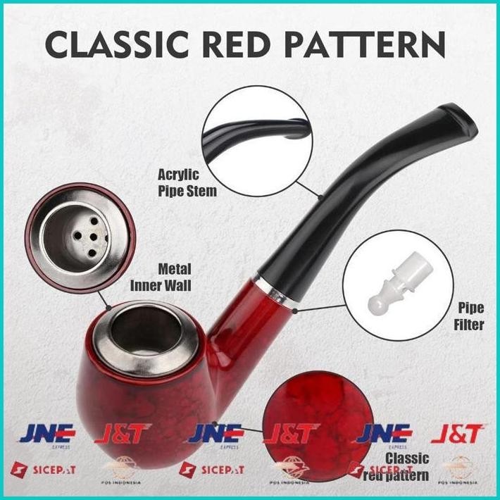 BISMILLAH BOXIN PIPA ROKOK MOTIF KAYU SMOKING TOBACCO PIPES - ZF808 | CERUTU ROKO DESAIN KLASIK ELEG