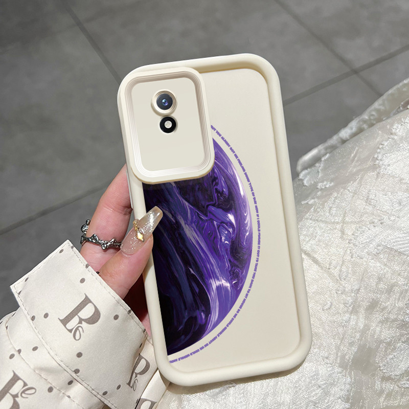 Casing Hp VIVO Y02 VIVO Y02A VIVO Y02T Case pola Planet ungu Casing HP gaya ganda pelindung silikon 