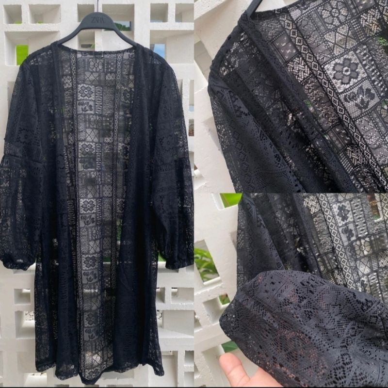 Promo Mega Sale 5.5 // Cardigan Brukat Lengan Balon/ Cardigan/ Atasan Wanita/ brukat/ LongCardi/