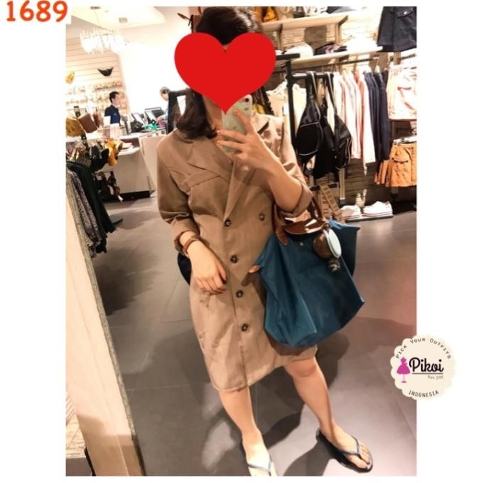 Long Blazer / Outer Panjang Polos / Blazer Panjang Murah / Coat Wanita Stok Terbatas